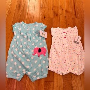 NWT Carters Baby girl Rompers 3-6 months (2)